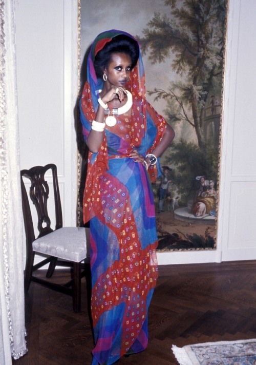 twixnmix: 20-year-old Somali model Iman during her press conference at the home of photographer Pete