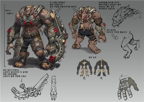 aokamidu:  whitedusk2:  머니투데이 게임  For context, these top-heavy Beast Warriors (official title) are from one of those Korean video games with insanely detailed visuals, in this case, AIMA.  Thankfully, there’s an English language website