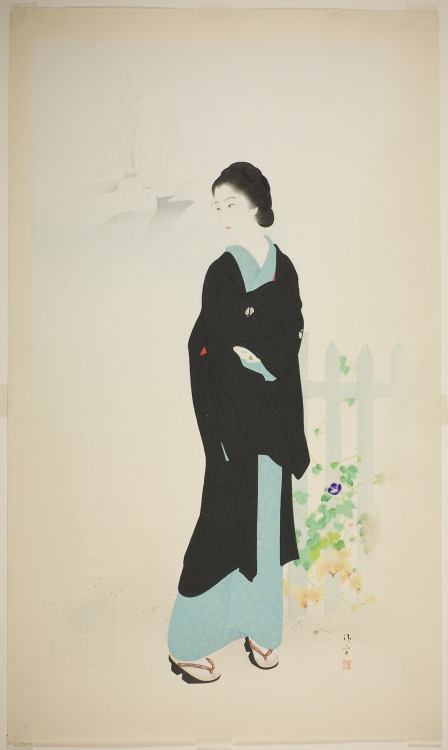 aic-asian: Akashicho in Tsukiji, Kaburagi Kiyokata, 1931, Art Institute of Chicago: Asian ArtCollect