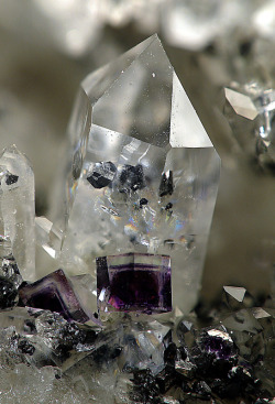 mineralists:  Quartz with Wolframite inclusions