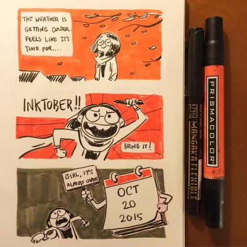 fawnv: Raise your hand if you are team procrastination. #Inktober (at Walt Disney Animation Studios)