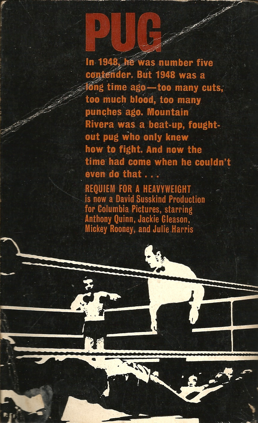 Requiem For A Heavyweight, by Rod Serling (Corgi, 1962)  Excerpt from &lsquo;Foreward