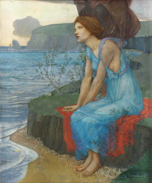 oldpaintings:Ariadne on the Isle of Naxos by Edward Reginald Frampton (English, 1872–1923)