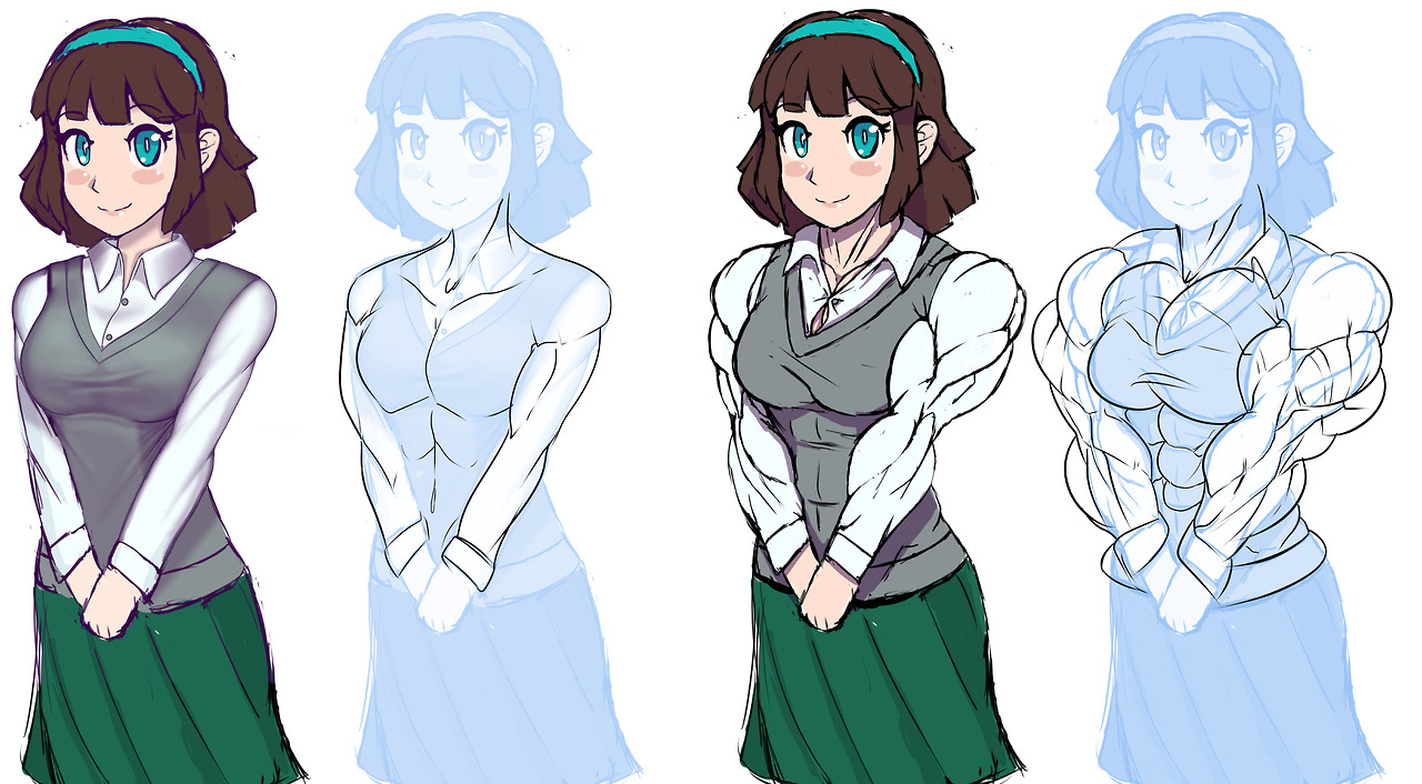 growinggirlsdevblog:Some very early concept art for girls you can choose on your