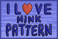 a stamp that says “I love minks!”