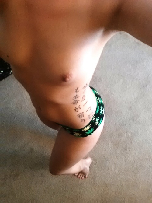 sexualstoners:  I am just too in love with my tattoo and weed panties;)