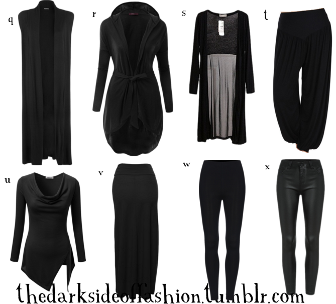 Dark Fashion — Basic Essentials a $19.99 / b $17.99 / c $14.99