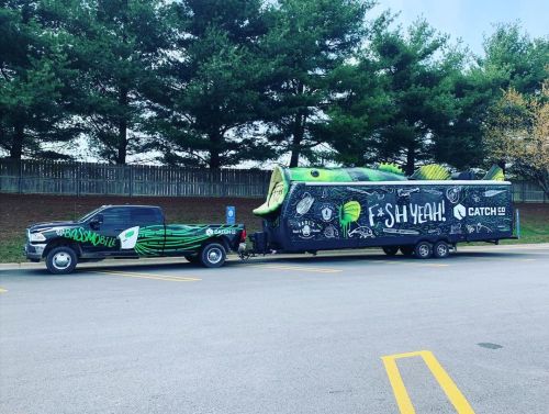 We caught the Bassmobile with its awesome travel trailer over at the Rogers, AR. @walmart  www.CDLhu