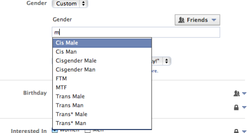 Facebook now has the option to customize your gender! Good for you Facebook.