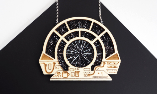 geekymerch:These beautiful wooden pins and necklaces are from Kate’s Little Store on Etsy