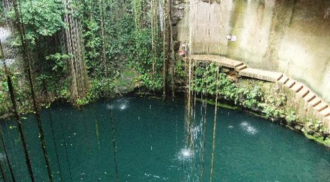 sixpenceee:  Cenote Sagrado is a sacrificial Mayan pool located in Mexico. The remains of over hundreds of people have been found here. Most bodies were placed here intentionally. They were killed centuries ago by the Mayans in human rituals. They