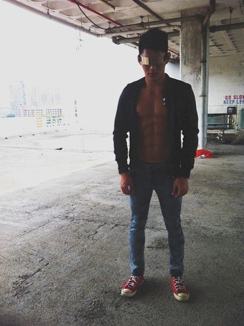 merlionboys:  Marcus Bay - Say hello to his bulging and well-defined 8-pecs! That