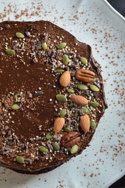 veganismislove:  Fudgy Chocolate Beet Cake with Chocolate Avocado Frosting
