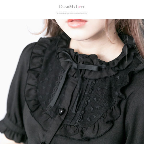 DearMyLove | Heart Tulle Layered Frill Blouse