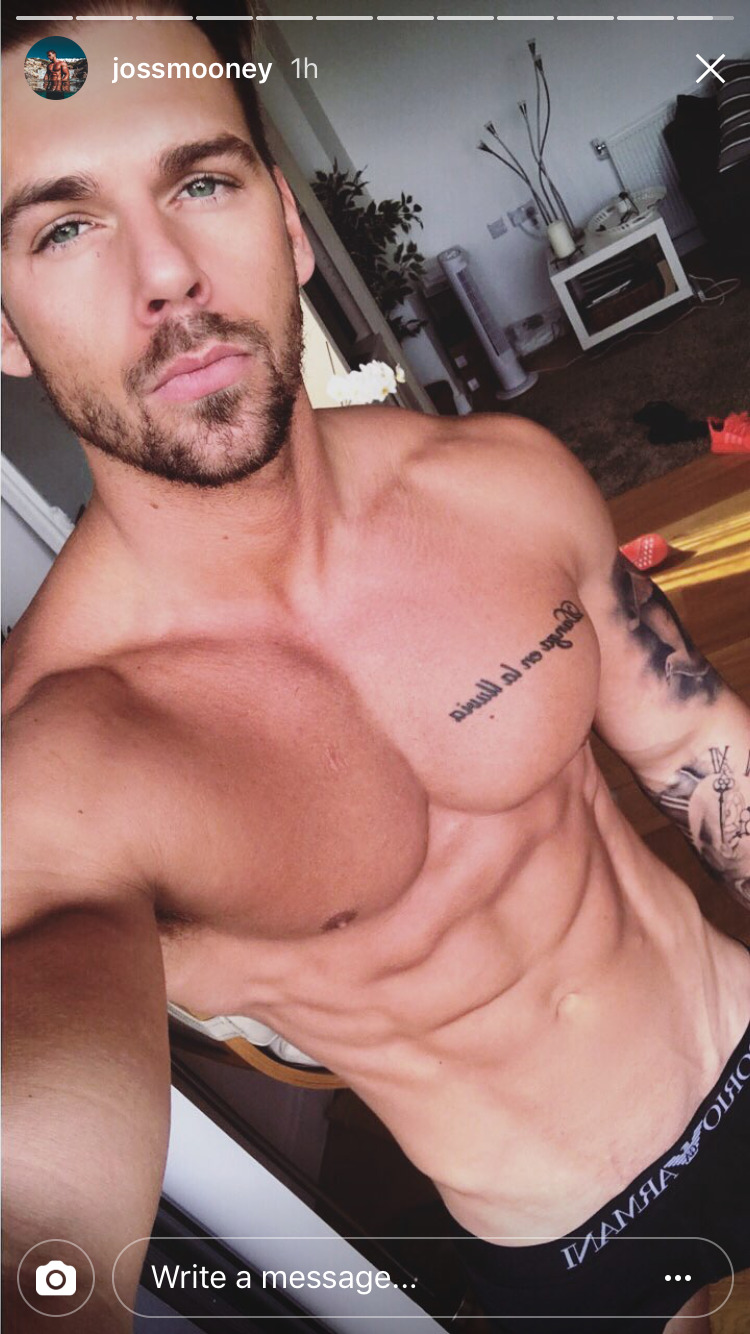 malecelebunderwear:  Joss Mooney in Armani trunks on his Instagram story