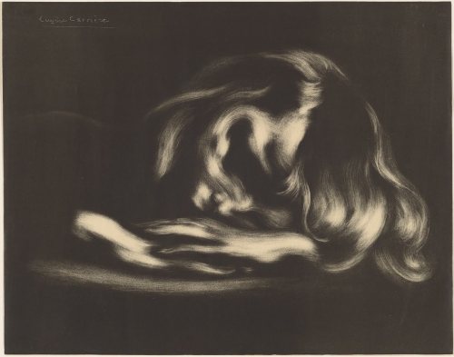 dappledwithshadow: Sleep, Eugène Carrière 1890 Lithograph