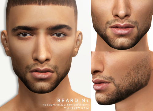  Beards N1, N2 & N3HQ Compatible ;Beard N1 & 2 (15 swatches),  Beard N3 (14 swatches) ;Teen+