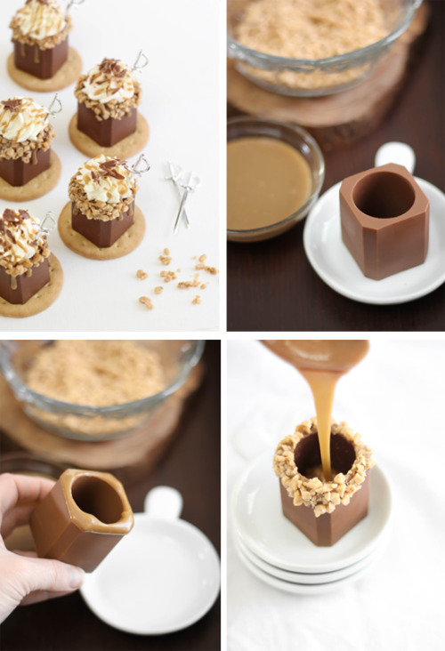 culinaryorgasm:  *Butter Toffee Candy Bar Shots in Edible Chocolate Shot Glasses*