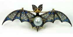 andrusmagnus:Art Nouveau Bat Brooches