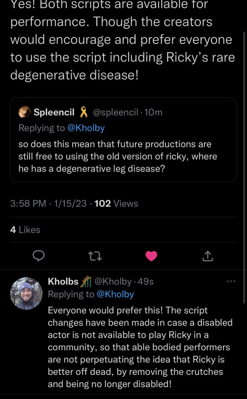Guys, The Ricky Disability Being Written Out Isnt Mandatory :D