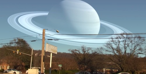 transylmania:This is a visualization of what it might be like if the Moon was replaced with Saturn a