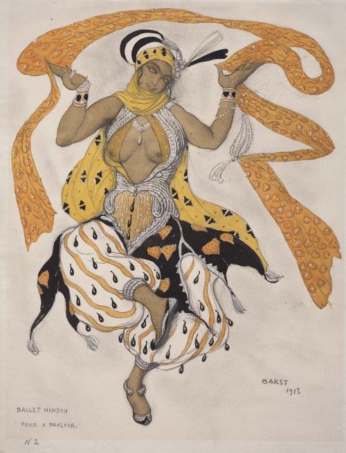 Hindu Ballet, No. 2 (1913). Léon Nikolaievitch Bakst (Russian, 1866-1924). Opaque and transpa