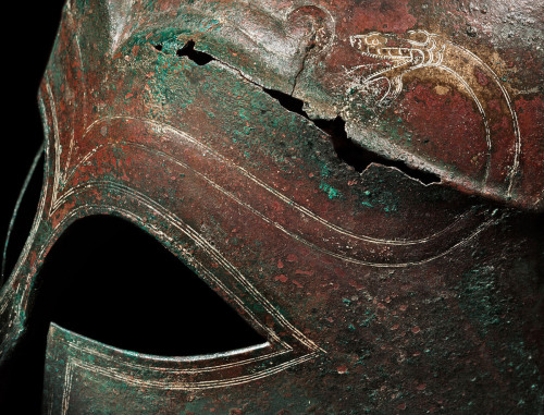 archaicwonder:Archaic Corinthian Bronze Helmet, c. 6th Century BCMore…