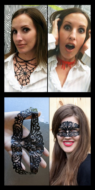 DIY Puffy Paint Halloween Necklaces and MaskTop Photo: Puffy Paint Blood and Spiderweb Necklace Tuto