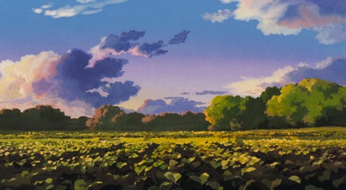 ghibli-collector: Cloud Strewn Skies Of My Neighbor Totoro - Art Director Kazuo Oga (1988)