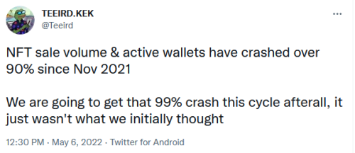 cognitohazardous: gomjabbar:half of the replies to this crypto dork talking about the nft crash are 