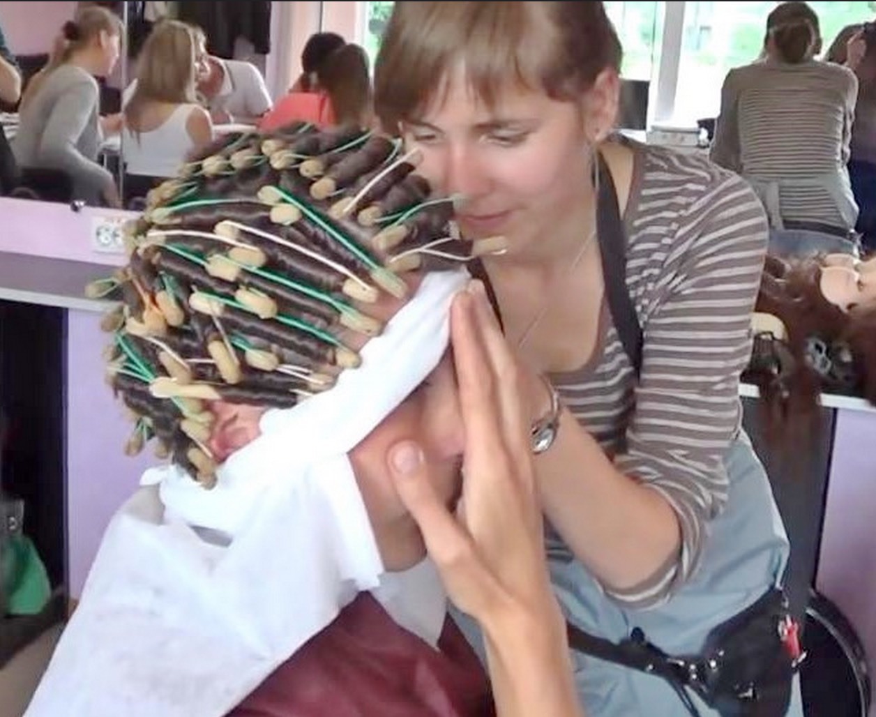 Peter is getting a perm for his marriage next Saturday.