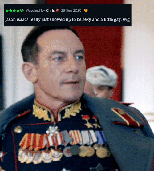 humanveil:Jason Isaacs as Georgy Zhukov in THE DEATH OF STALIN (2017) + Letterboxd reviews.
