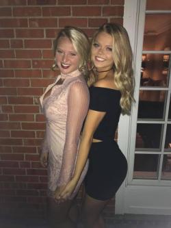 Tight black dress on a cute blonde.