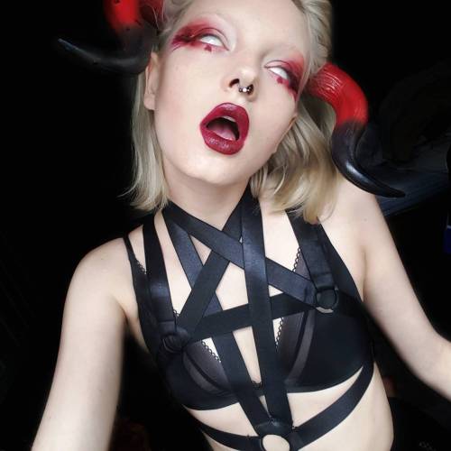 tealecoco:  Owner&Designer @tealecoco getting possessed* in our “DOUBLE PENTAGRAM” FULLBODY #HARNESS 🔥🔥🔥👹 now INSTOCK in ⚫BLACK⚫ & *LIMITED EDITION* 🔴RED🔴 on 🌐WWW.TEALECOCO.COM🌐 #Handmade in #Melbourne #Australia