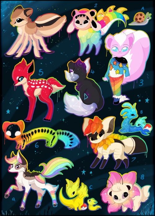  Managed to get a new sheet of free adoptables up for everyone ❤️ They’re currently running ov