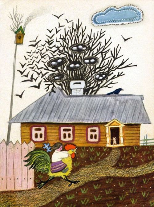 farmwitch:goats wielding farm tools, magpies cooking over stoves & animal farm huts russian fair