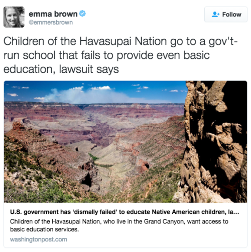 the-movemnt: 9 Havasupai Native American children are suing the US Bureau of Indian Education Nine s