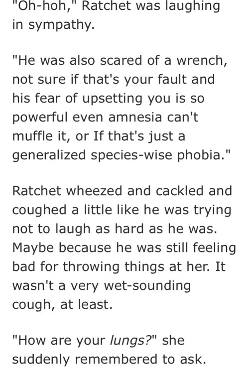 If Tumbler Didnt Make Me Love Ratchet; Then This Fic Certainly Did.