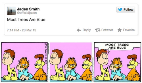 tastefullyoffensive: Jaden Smith’s Nonsensical Tweets as ‘Garfield’ Comics by Jen 