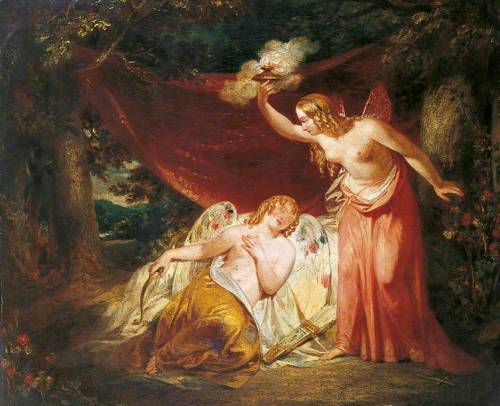 centuriespast: John Wood, 1801-1870 Psyche enamoured of Cupid, n/d, oil on canvas, 63,3x76,2 cm
