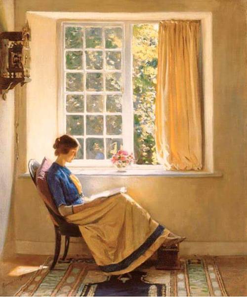 thelongvictorian:Morning Sun by Harold Knight (UK, 1874-1961). Privatecollection.