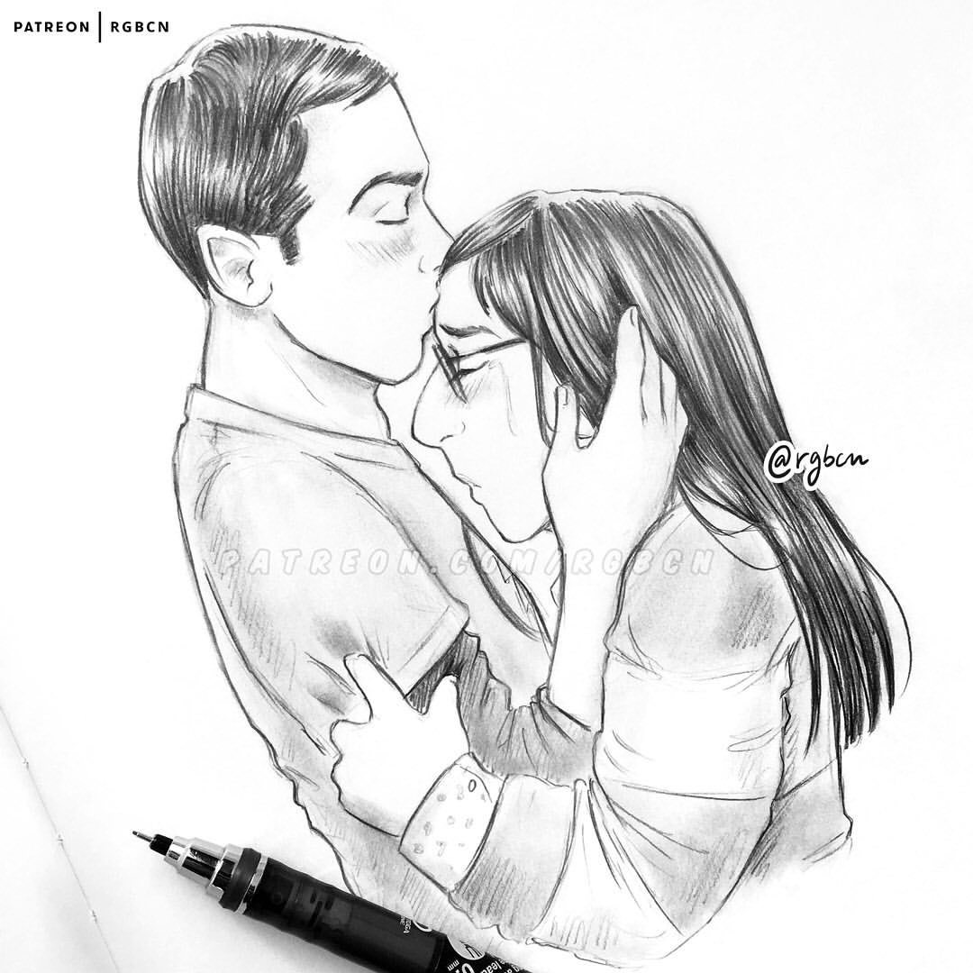 Anime Couple Forehead Kiss Drawing by Angelindisguise12 on DeviantArt