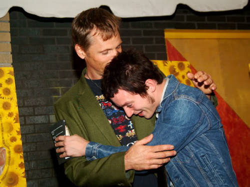 fellowshipofthecast: Viggo visits Elijah at the premiere of Everything is Illuminated