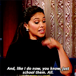 ginaalexisrodriguez:  Gina Rodriguez being cocky about her boxing skills. 
