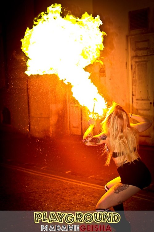 Fire breathing on Brighton Seafront