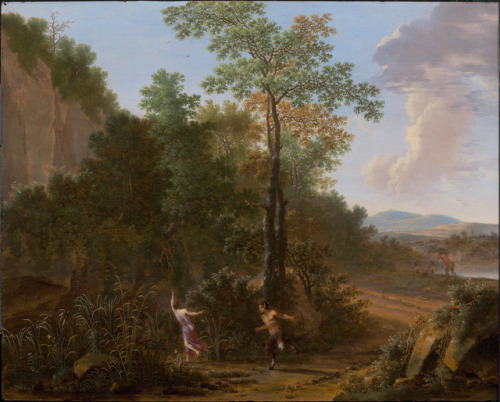 Pan and Syrinx by Willem de Heusch Dutch, c. 1650oil on panelMFA Boston