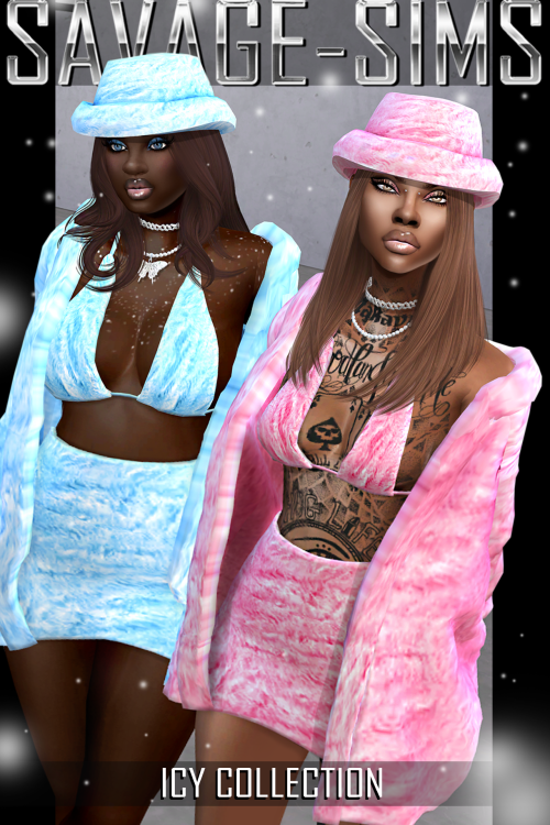 -ICY COLLECTION- ( Patreon Exclusive - 5 items)Icy Faux Fur Coat: A loose fit fake fur coat. (13 swa