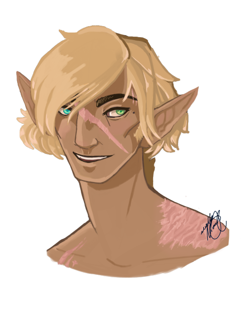 Day 20: My Bard/Archer Osgarde Vilmaine (originally Lavelee) from FFXIV. He got the scar across his 