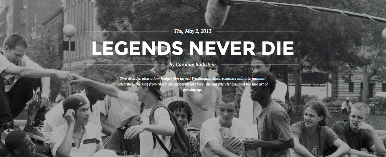 Legends Never Die by Caroline Rothstein (via @narrativelyny) Two decades after a