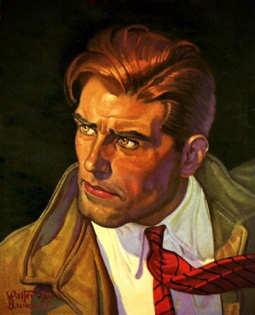 twofistedpulp:Doc Savage by Walter Baumhofer. 